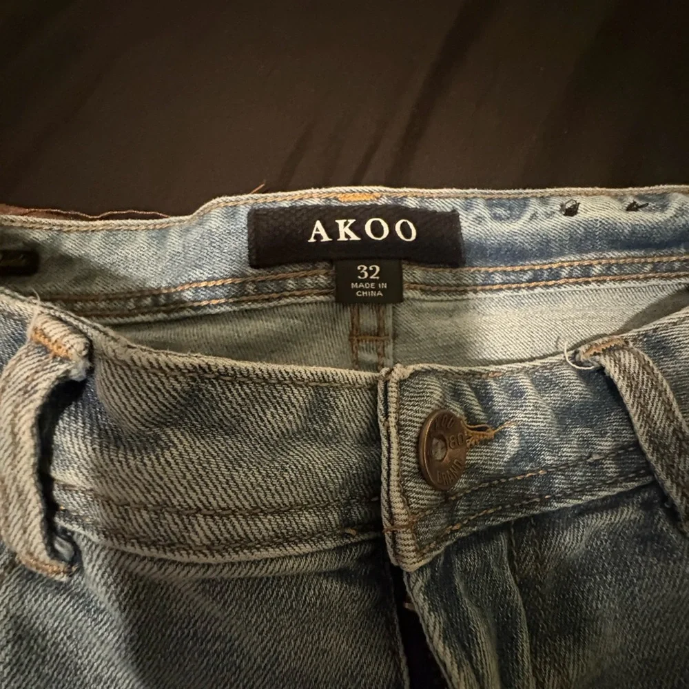 Akoo Light Blue Embroidered Skinny Jeans - Picture 2 of 2